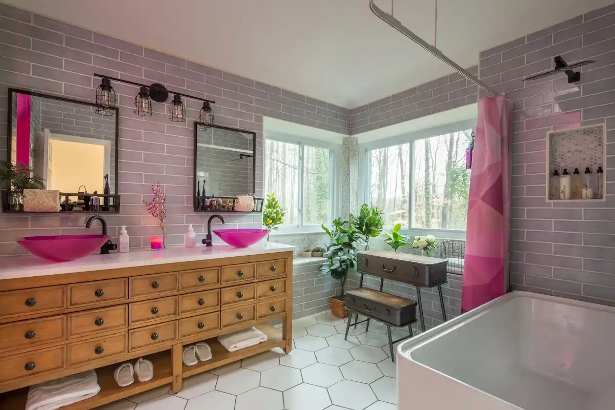 Bathroom renovation after water damage restoration in Katy